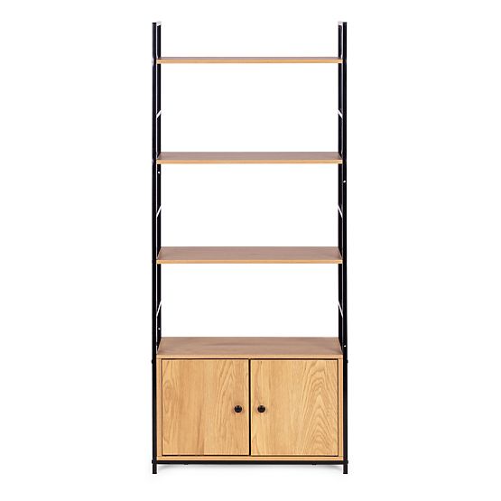 Industrial Loft Shelf with Cabinet 4 Shelves ModernHome