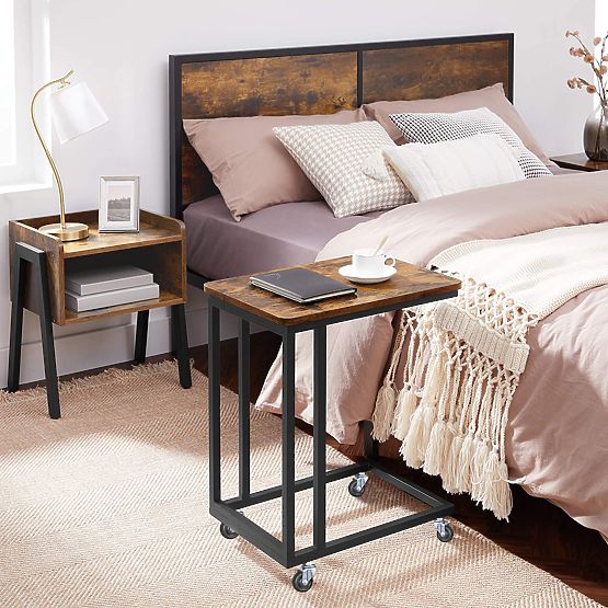 Industrial Loft Table Meren in Antique Oak Finish