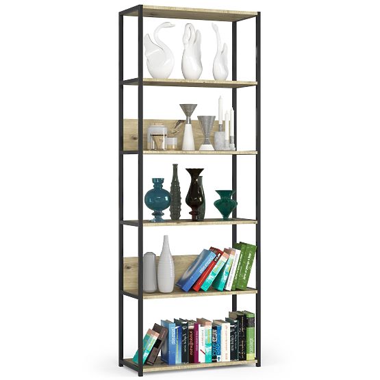 INDUSTRIAL SHELF 700 BLACK/OAK ARTISAN