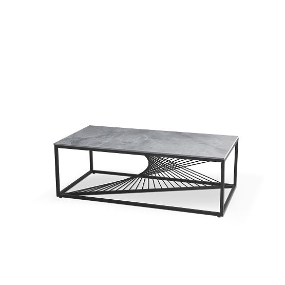 INFINITY 2 coffee table, gray marble / black (2p=1pc)