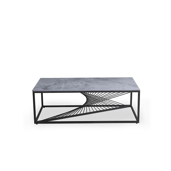 INFINITY 2 coffee table, gray marble / black (2p=1pc)