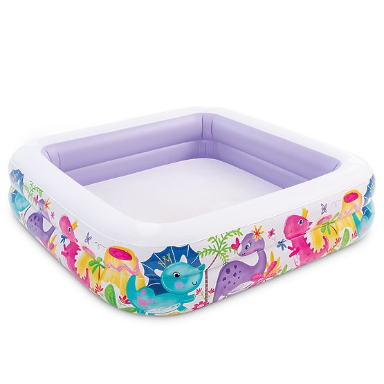Inflatable Children's Pool with Canopy Purple INTEX 57470-DINO