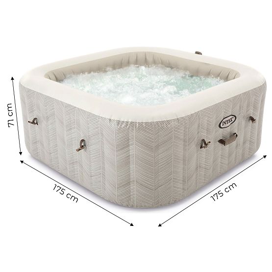 Inflatable Square SPA Pool with Hydromassage for 4 People 175x71 cm Premium Accessories INTEX 2844