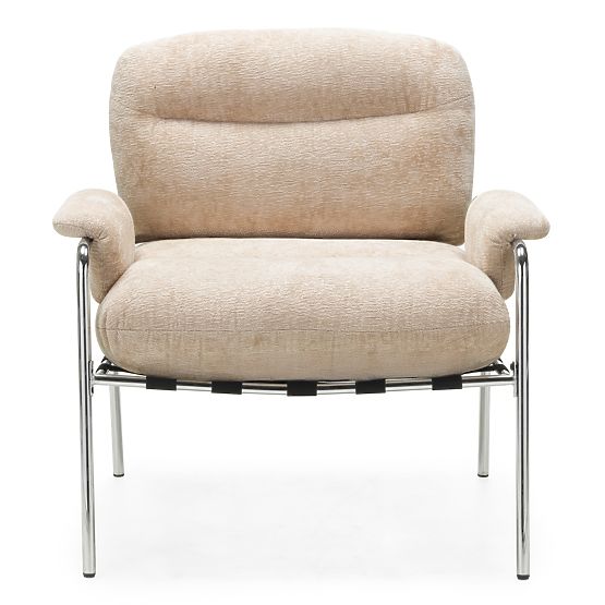 Inverno Beige Relaxation Chair, Chrome