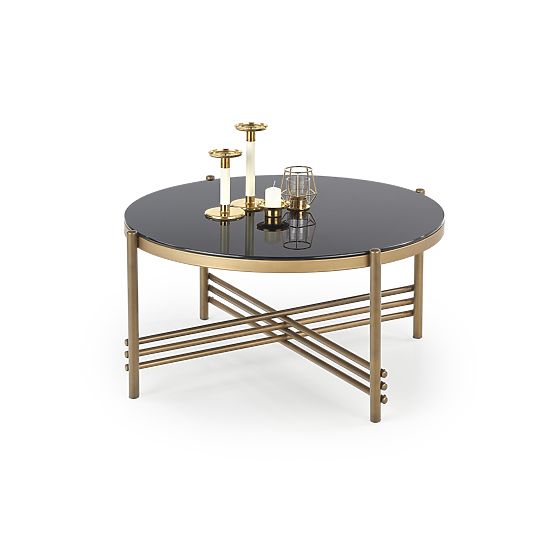 ISMENA coffee table frame - gold, top - black (1p=1pc)
