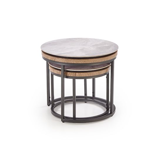 ITAKA Set of 2 Benches, Ash Marble / Graphite (1p=1pc)