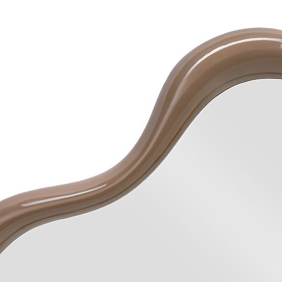 Izzi Hanging Mirror, Irregular, Light Brown/Mocha, Glossy