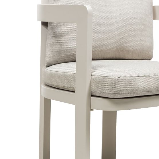 Japori Garden Chair Aluminum, Light Beige, Rounded