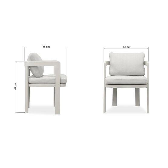 Japori Garden Chair Aluminum, Light Beige, Rounded