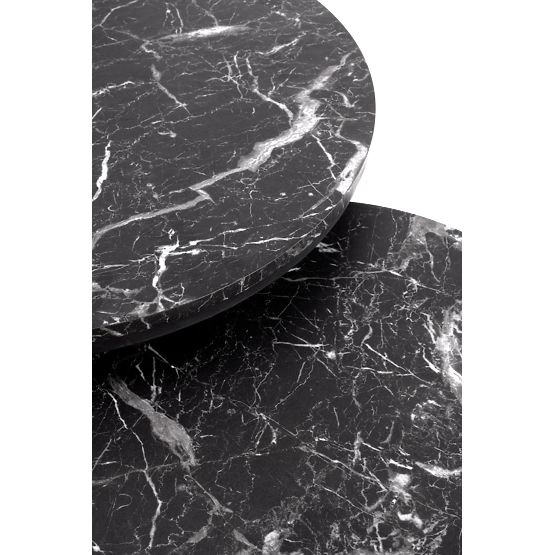 JAVA Set of 2 Benches, Black Marble / Black (1p=1pc)