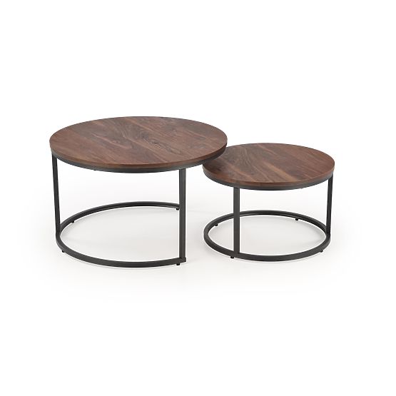 JAVA Set of 2 Benches, Walnut/Black (1p=1pc)