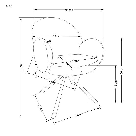 K498 chair cappuccino (1p=2pcs)