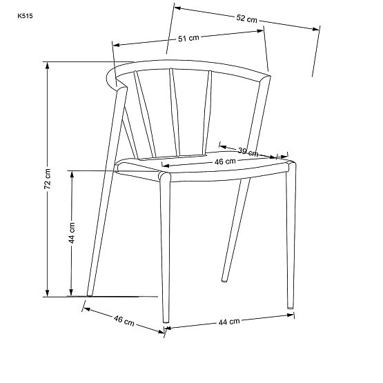 K515 Natural Chair (1p=4pcs)