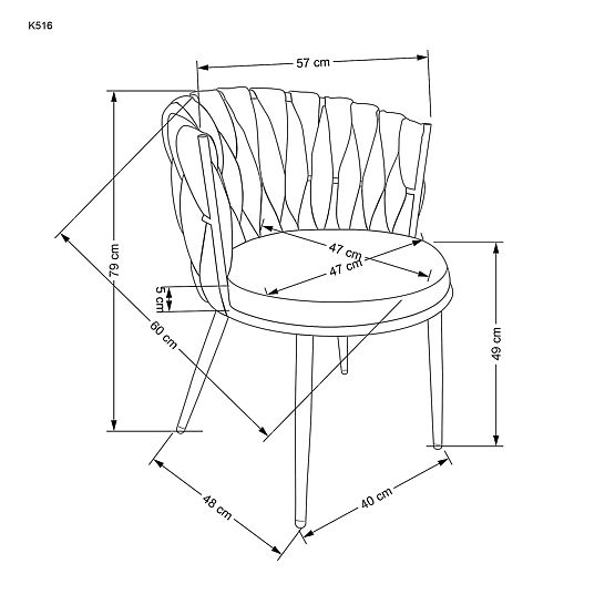 K516 Chair Grey (1p=2pcs)