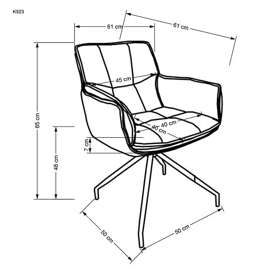 K523 Chair Brown / Dark Brown (1p=2pcs)