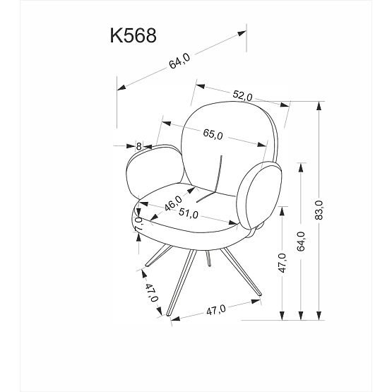 K568 Chair Cinnamon (2p=2pcs)