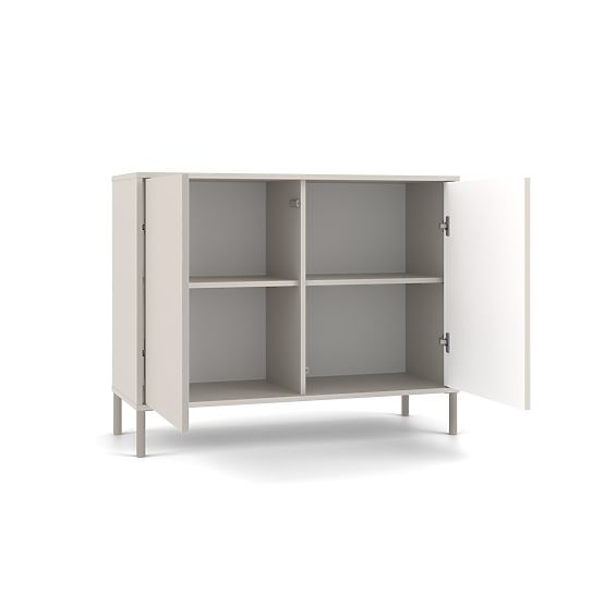 KAMARO 2D SLIM/SMOOTH CASHMERE Sideboard with Slatted Front Panel + Classic