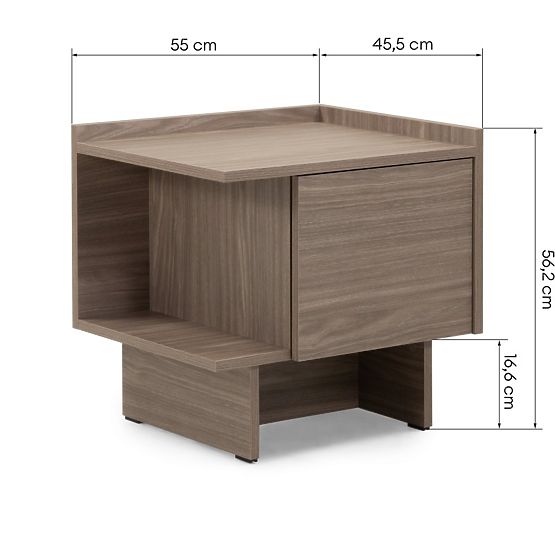 Kanso Nightstand, Pearl Oak