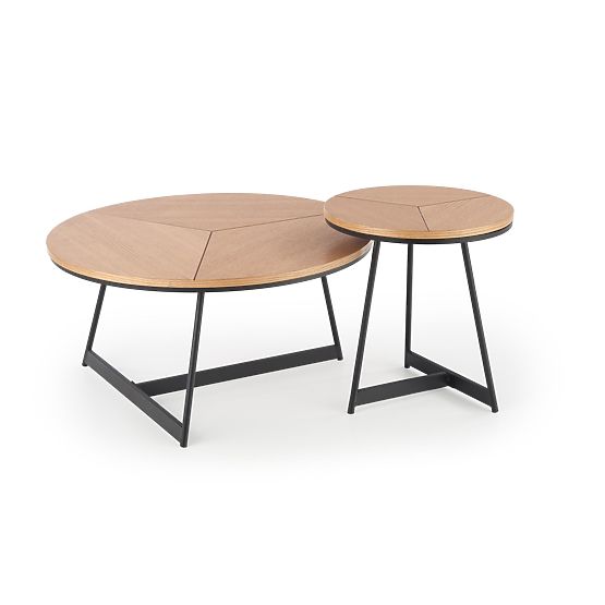 KARIDA coffee table natural oak/black (1p=1pc)