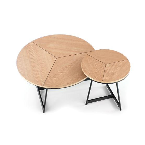 KARIDA-S coffee table natural oak/black (1p=1pc)