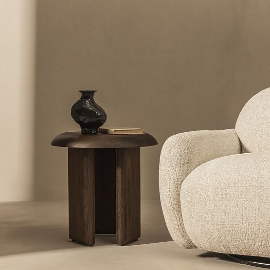 Keo Side Table 50 cm, Dark Walnut