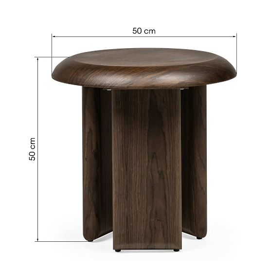 Keo Side Table 50 cm, Dark Walnut