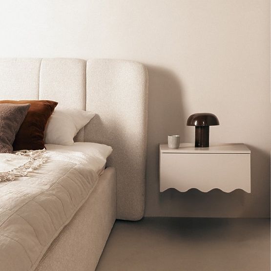 Kim Nightstand in Cashmere, Wavy