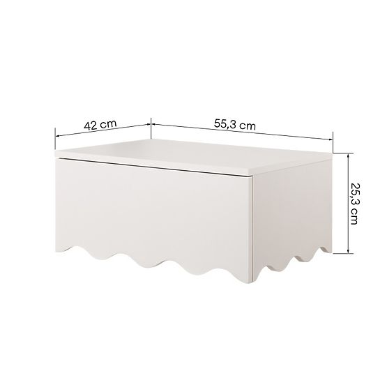 Kim Nightstand in Cashmere, Wavy