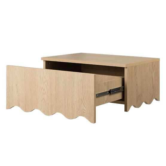Kim Nightstand Oak Cremona Torro, Wavy