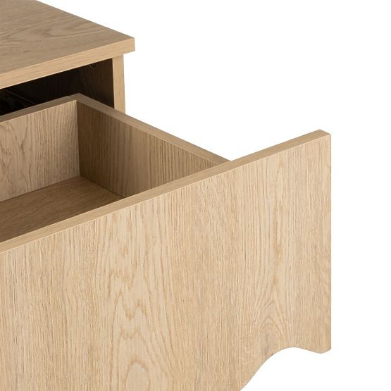 Kim Nightstand Oak Cremona Torro, Wavy