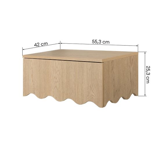 Kim Nightstand Oak Cremona Torro, Wavy