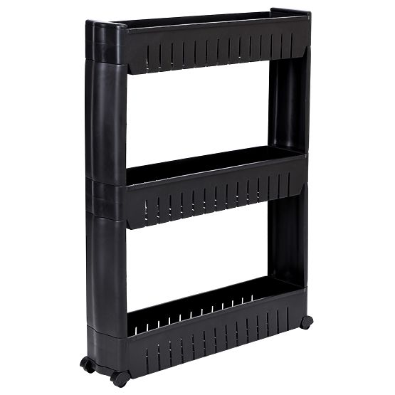 Kitchen and Bathroom Shelf Black 3 Levels Leira