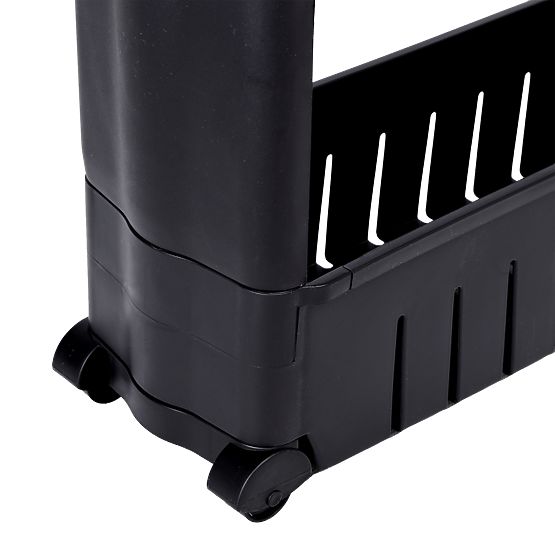 Kitchen and Bathroom Shelf Black 3 Levels Leira