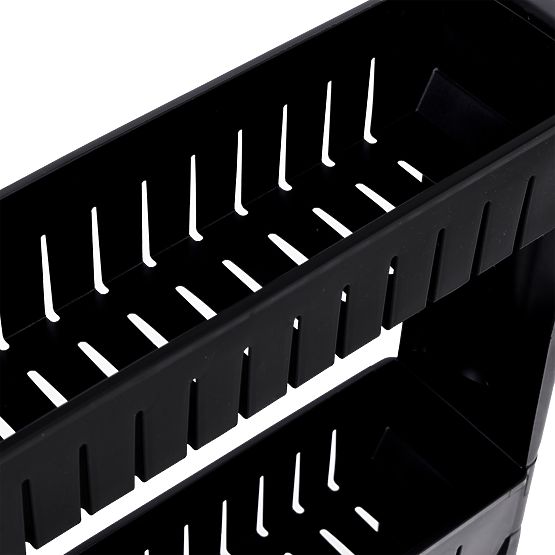 Kitchen and Bathroom Shelf Black 3 Levels Leira