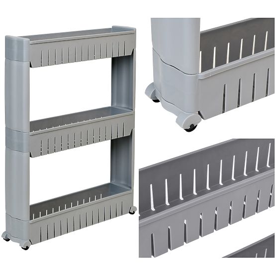 Kitchen Bathroom Shelf Gray 3 Levels Leira