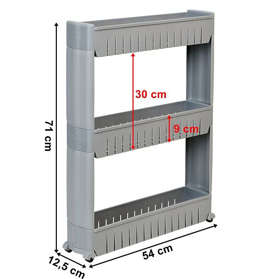 Kitchen Bathroom Shelf Gray 3 Levels Leira