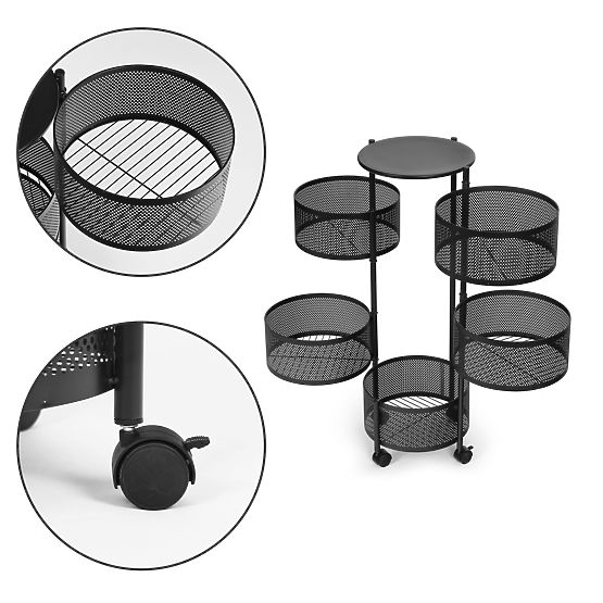 Kitchen Shelf Organizer Helper with Rotating Shelves 5 Levels Metal ModernHome