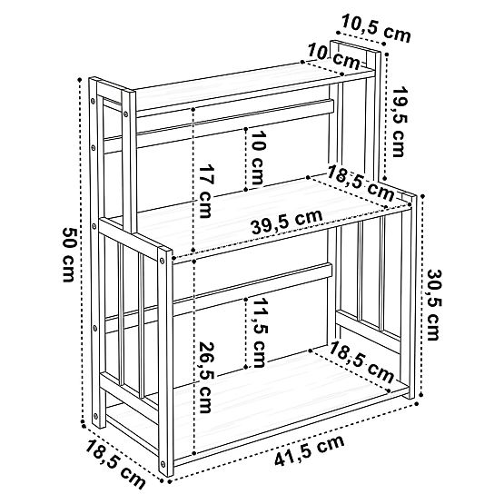 Kitchen Spice Rack CEZAR Wood Brown
