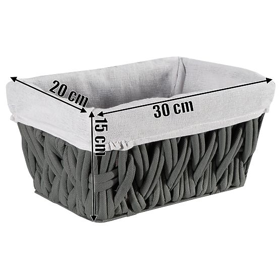 Knitted Basket DARLA Graphite 30x20x15 cm