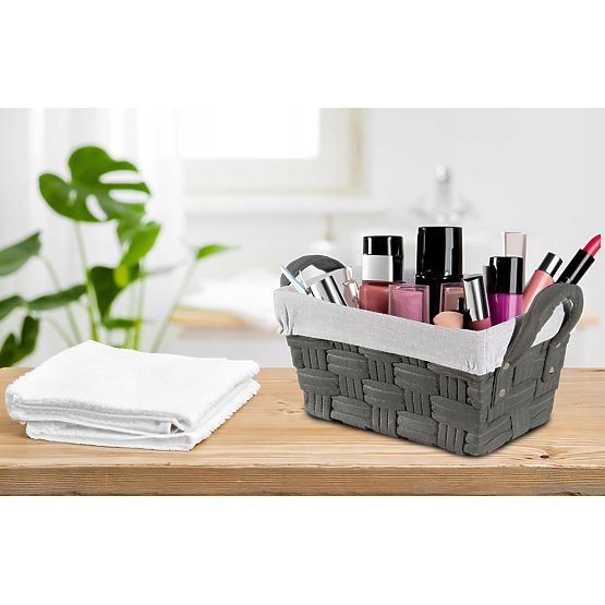 Knitted Graphite Basket LILO 30x20x15 cm
