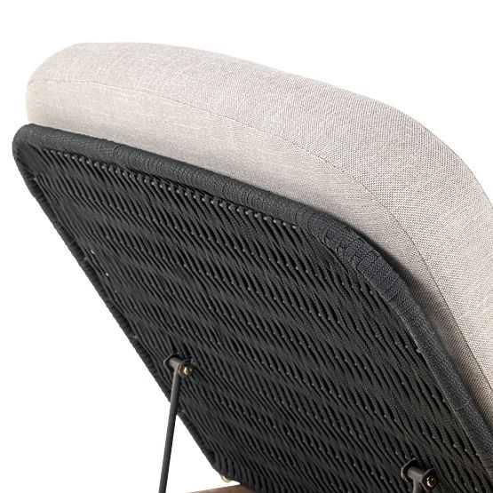 Komorebi Adjustable Garden Lounger, Light Acacia Wood, Steel, Knit, Beige