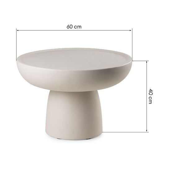 Lagoon Coffee Table 60 cm, Beige, Matte