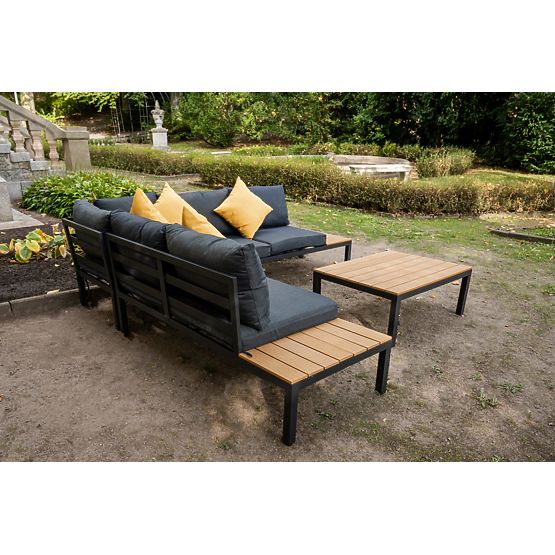 Large Aluminum Corner Set with Table MASSIMO Black