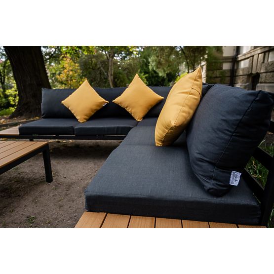 Large Aluminum Corner Set with Table MASSIMO Black