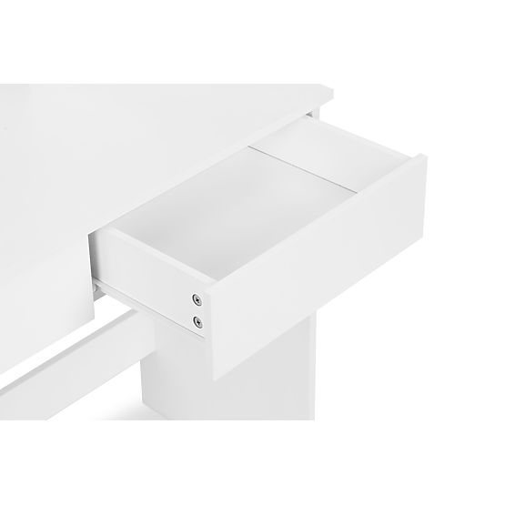 Large Cosmetic Vanity Table with Mirror and LED Lighting 3 Colors Shelves Drawers ModernHome
