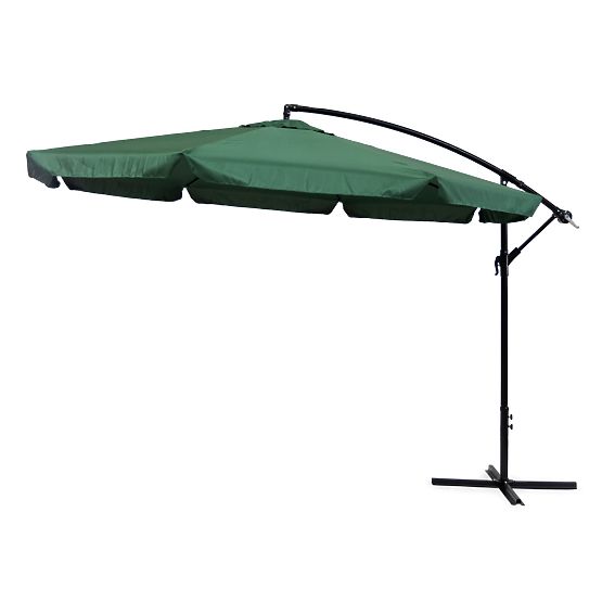 Large Folding Garden Parasol with Retractable Arm 3.5m Green