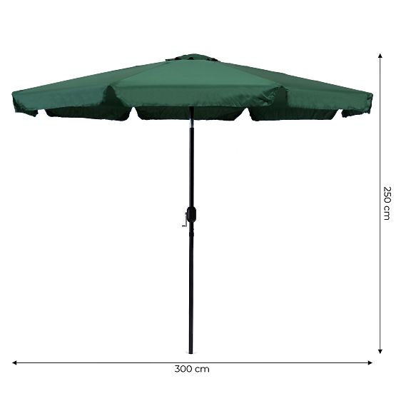 Large Garden Parasol 3m Tilt Crank Green