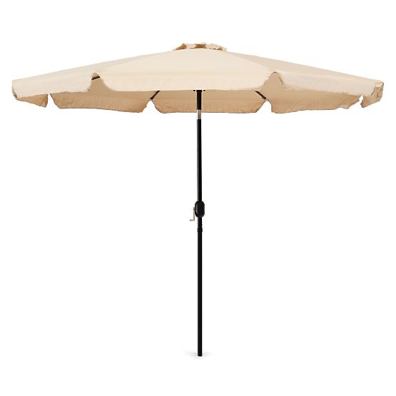 Large Garden Parasol 3m Tilted with Crank Beige