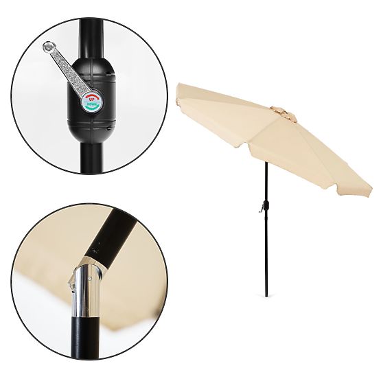 Large Garden Parasol 3m Tilted with Crank Beige