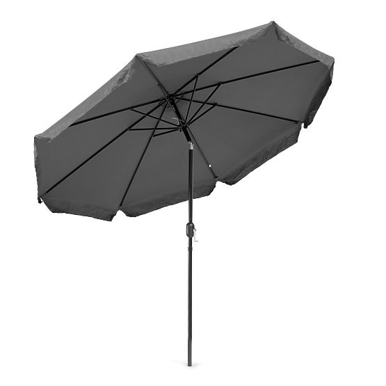 Large Garden Parasol 3m Tilted with Crank Grey